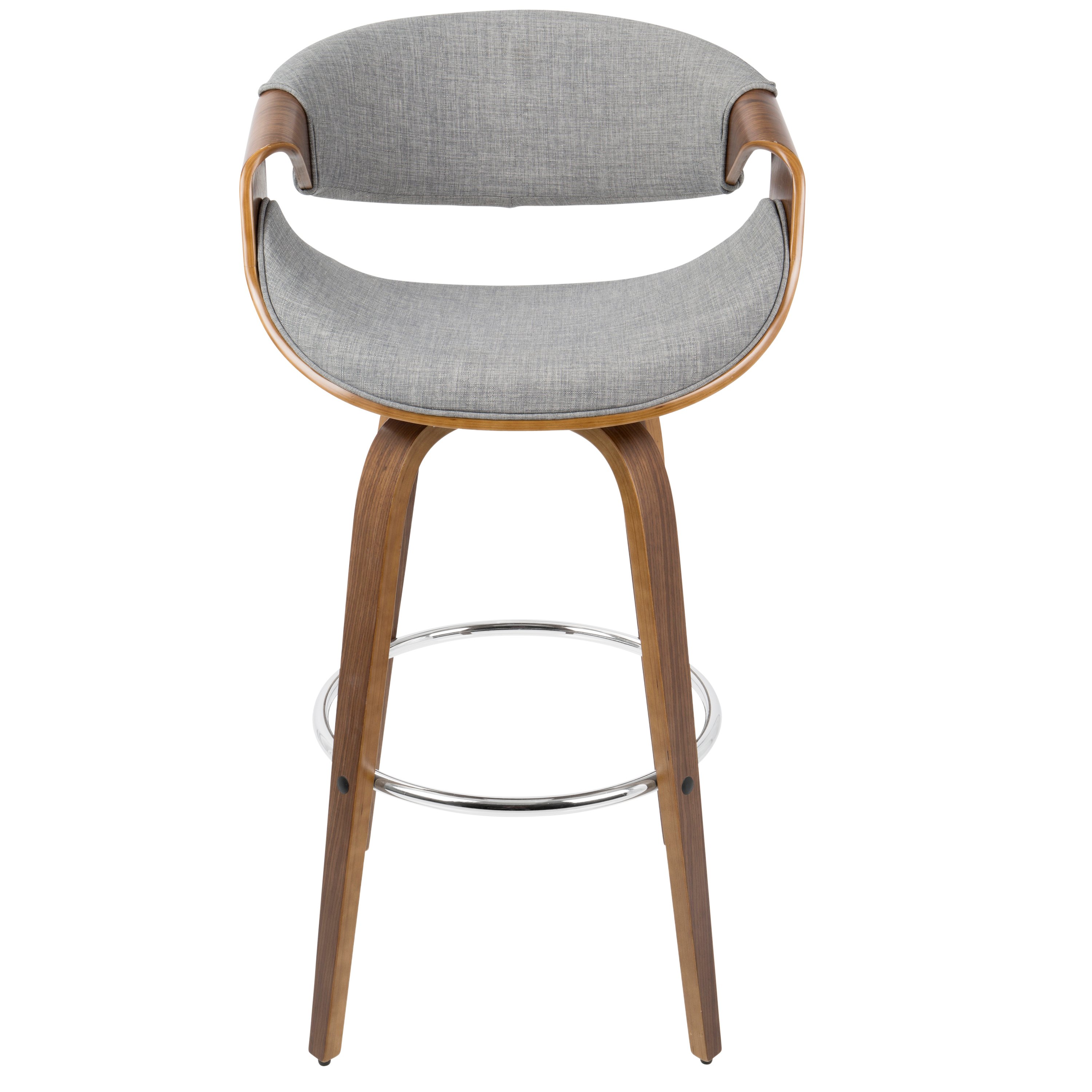 B30-CRVNIR WLGY2 Mid Century Light Gray Swivel Bar Stool (Set of 2) - Curvo-2