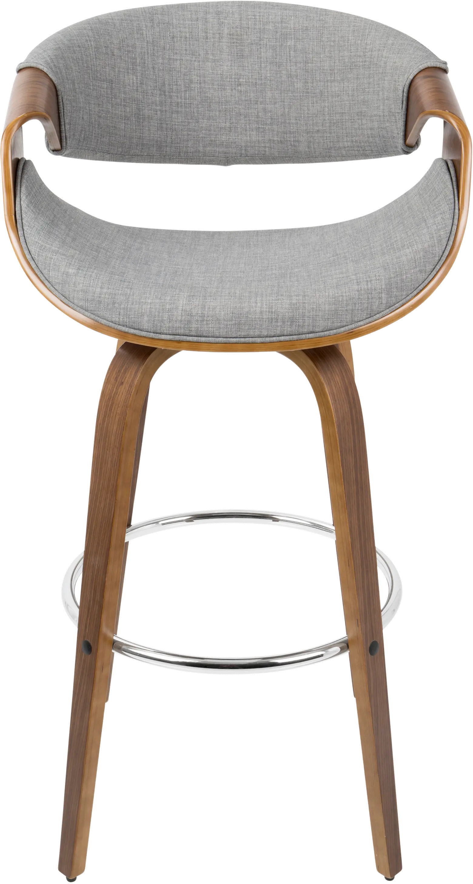 B30-CRVNIR WLGY2 Mid Century Light Gray Swivel Bar Stool (Set of 2) - Curvo-2