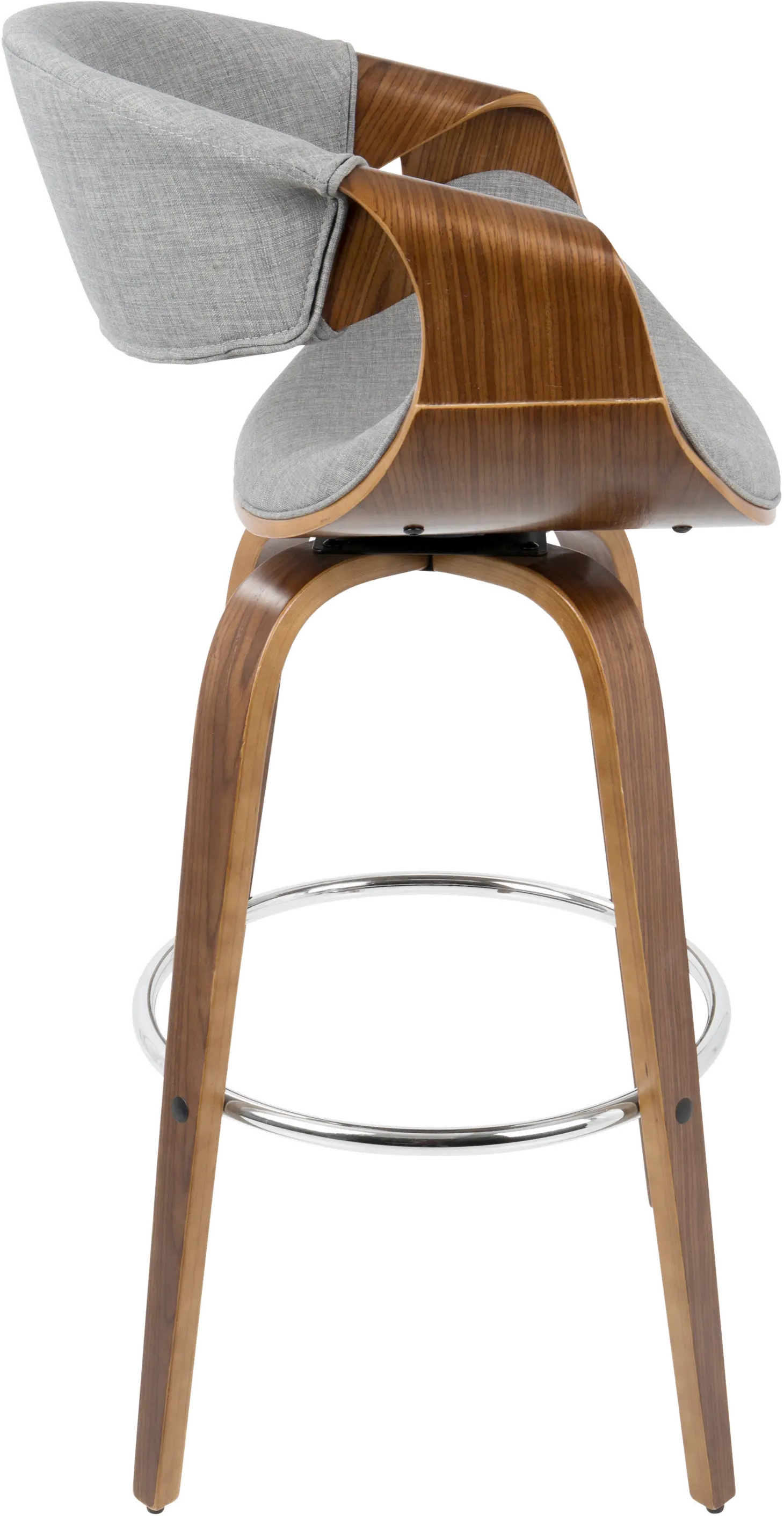 B30-CRVNIR WLGY2 Mid Century Light Gray Swivel Bar Stool (Set of 2) - Curvo-3
