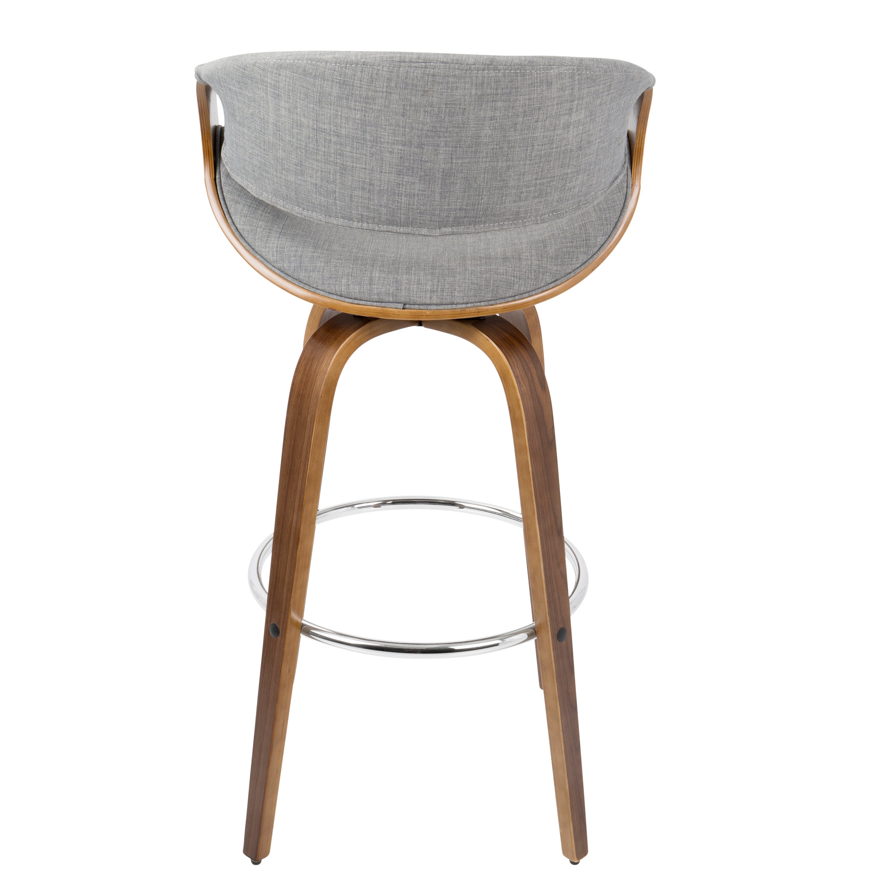 B30-CRVNIR WLGY2 Mid Century Light Gray Swivel Bar Stool (Set of 2) - Curvo-4