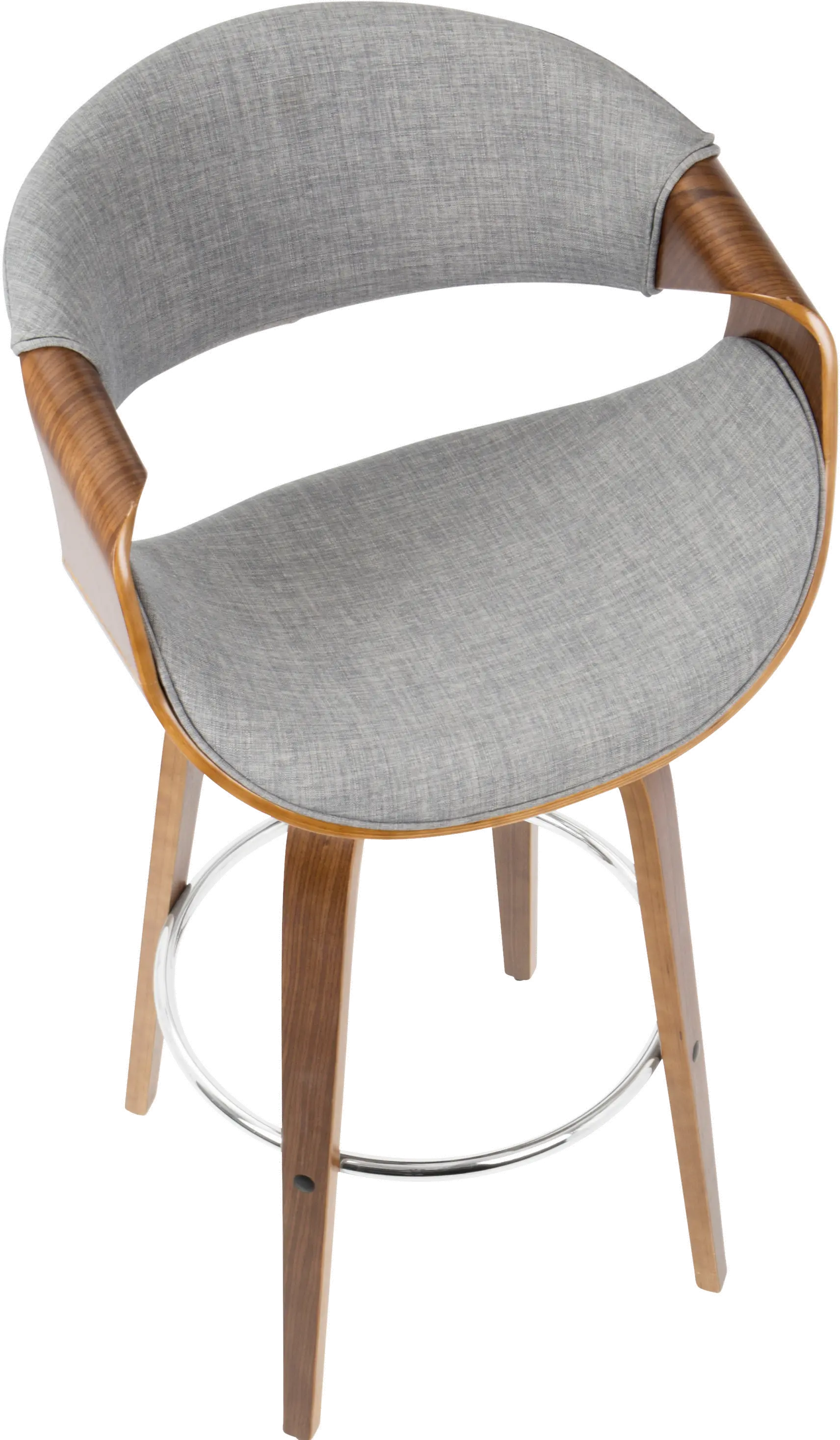 B30-CRVNIR WLGY2 Mid Century Light Gray Swivel Bar Stool (Set of 2) - Curvo-5