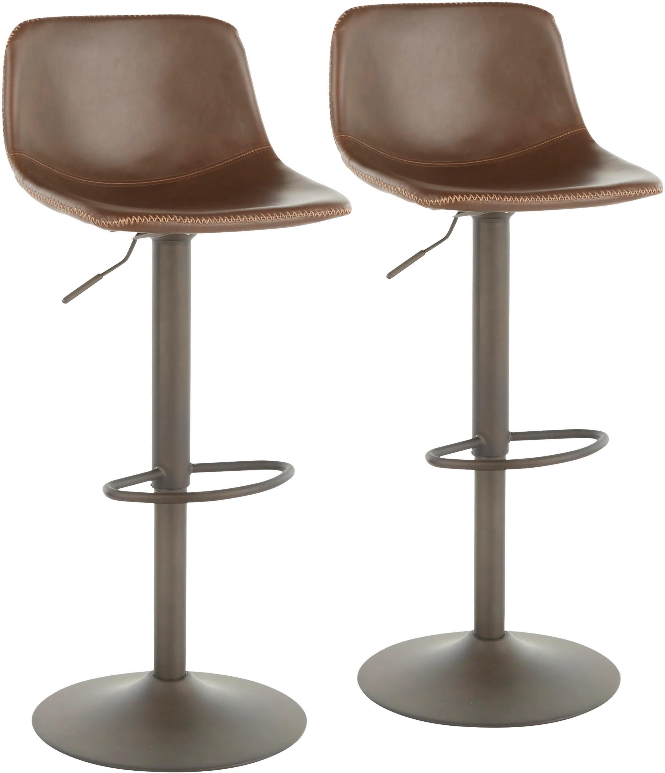 BS-DUKE ANBN2 Industrial Metal Adjustable Height Swivel Bar Stool (Set of 2) - Duke-1