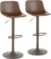 BS-DUKE ANBN2 Industrial Metal Adjustable Height Swivel Bar Stool (Set of 2) - Duke