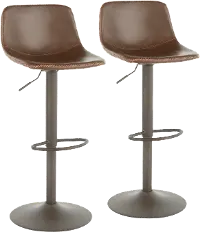 BS-DUKE ANBN2 Industrial Metal Adjustable Height Swivel Bar Stool (Set of 2) - Duke