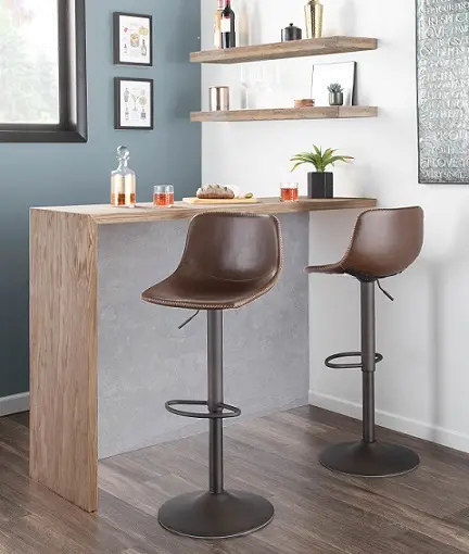 BS-DUKE ANBN2 Industrial Metal Adjustable Height Swivel Bar Stool (Set of 2) - Duke-2