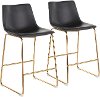 B26-DUKE-AUBK2 Contemporary Black and Gold Counter Height Stool (Set of 2) - Duke