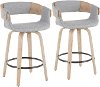 B26-ELISA WWGY2 White Wash and Gray Counter Height Stool (Set of 2) - Elisa