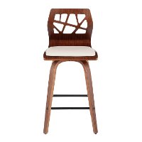 B26-FOLIAX WLCR2 Mid Century Modern Brown and Cream Counter Height Stool (Set of 2) - Folia-2