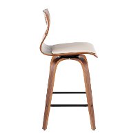 B26-FOLIAX WLCR2 Mid Century Modern Brown and Cream Counter Height Stool (Set of 2) - Folia-3