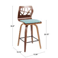 B26-FOLIAX WLCR2 Mid Century Modern Brown and Cream Counter Height Stool (Set of 2) - Folia-6
