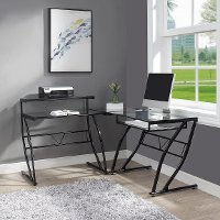 Black Metal L-Shape Desk - Constellation-2