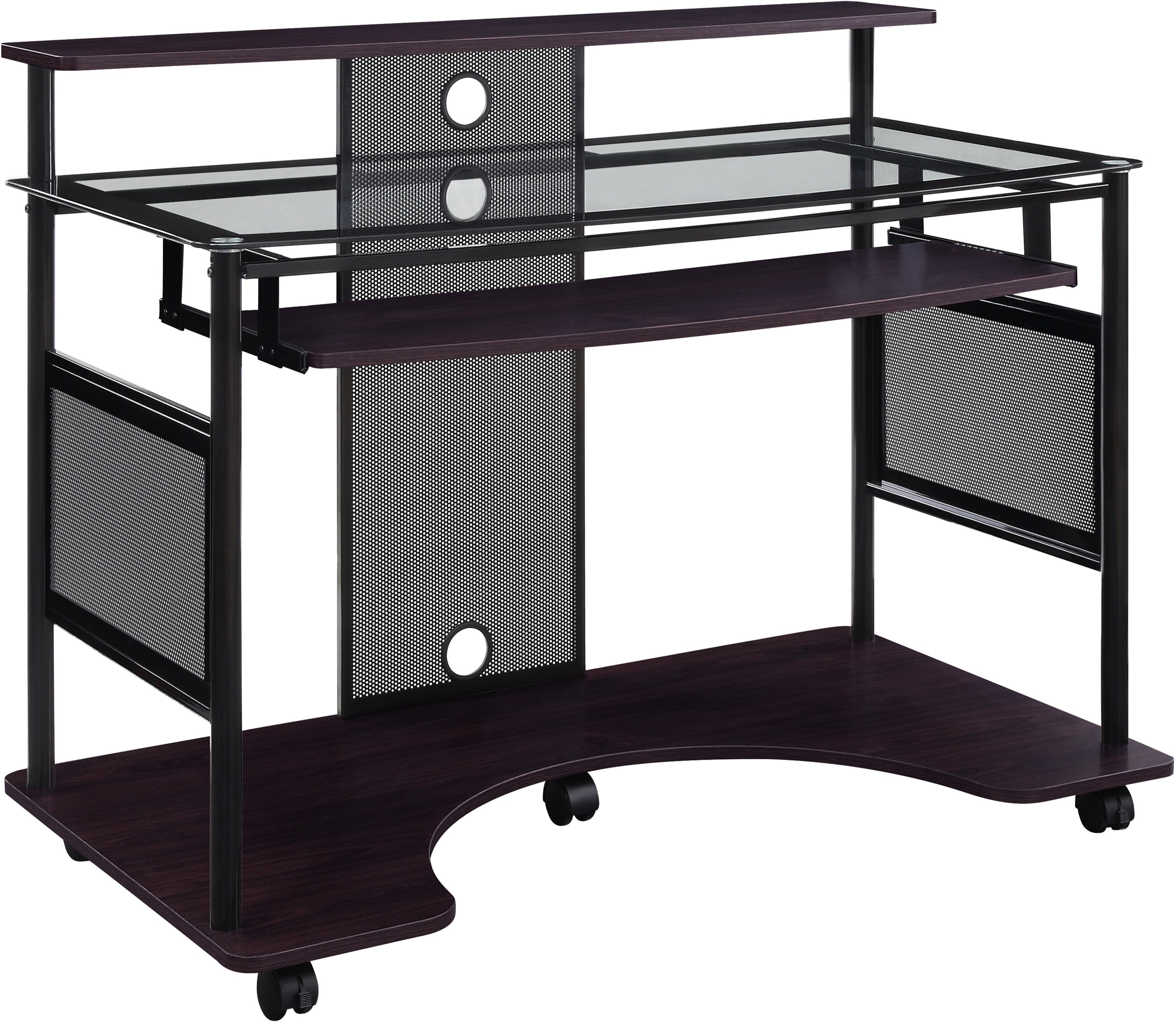 Black Multi-media Rolling Desk - Vision-2
