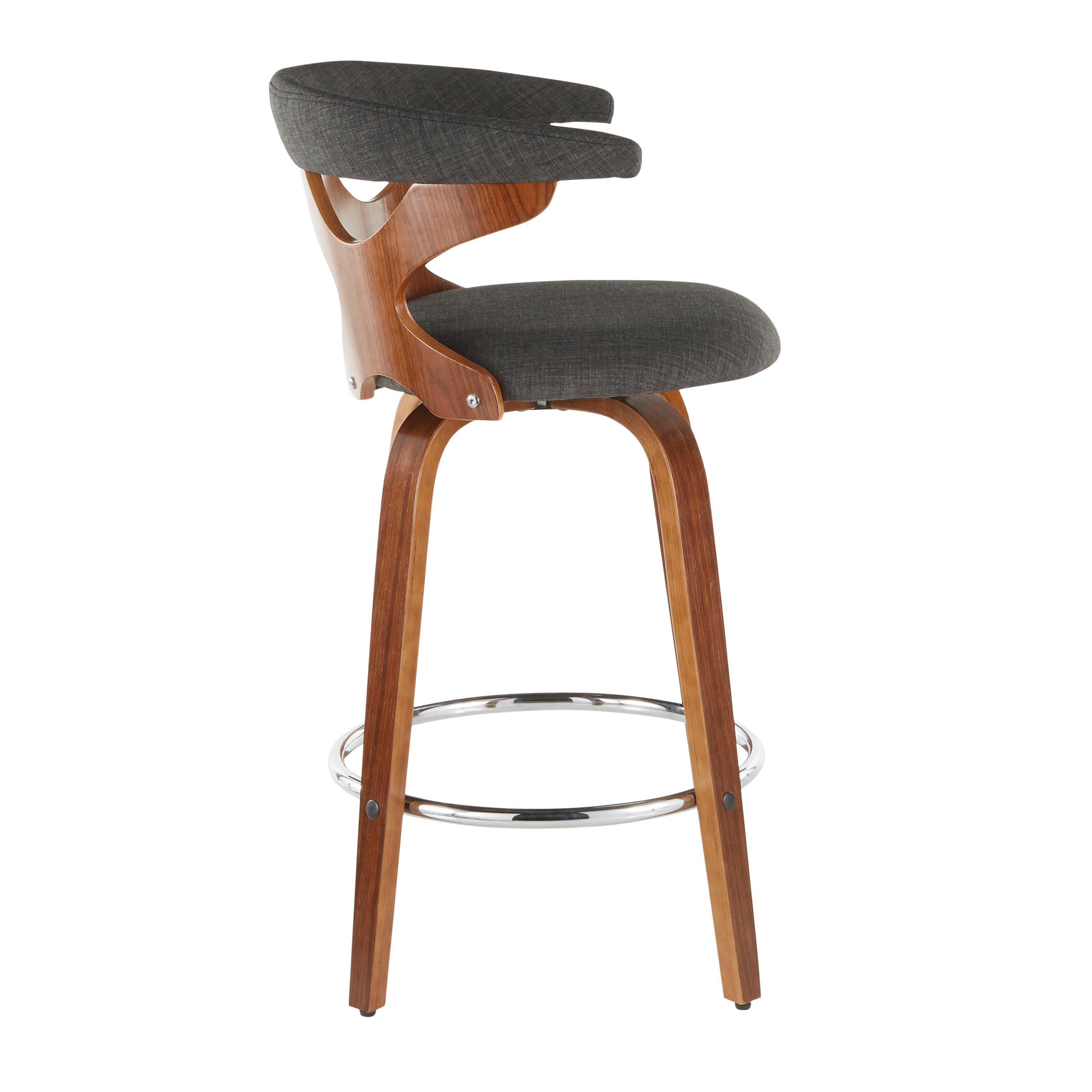 B26-GARDR WLCHAR2 Mid Century Modern Brown and Charcoal Counter Height Stool (Set of 2) - Gardenia-2