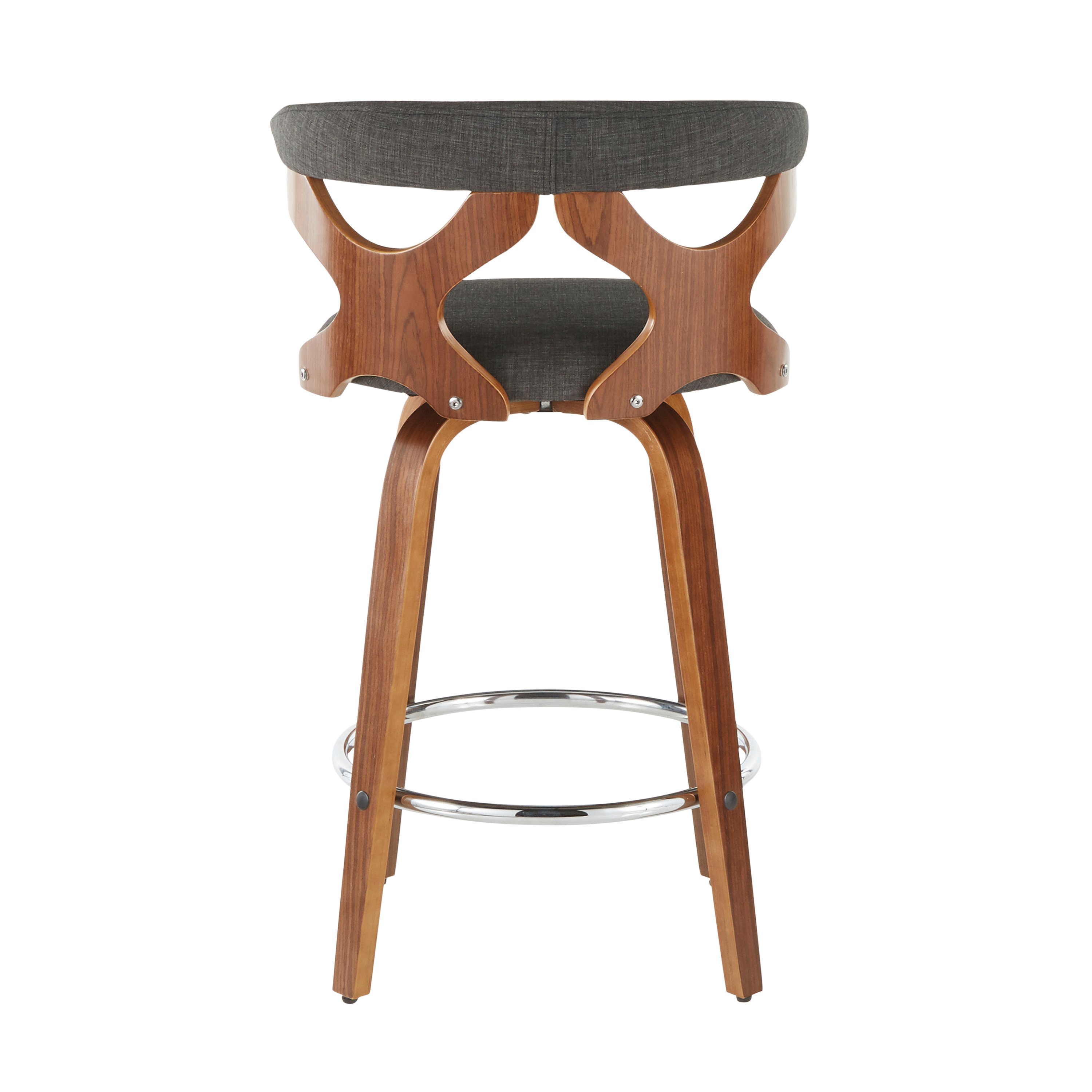 B26-GARDR WLCHAR2 Mid Century Modern Brown and Charcoal Counter Height Stool (Set of 2) - Gardenia-3