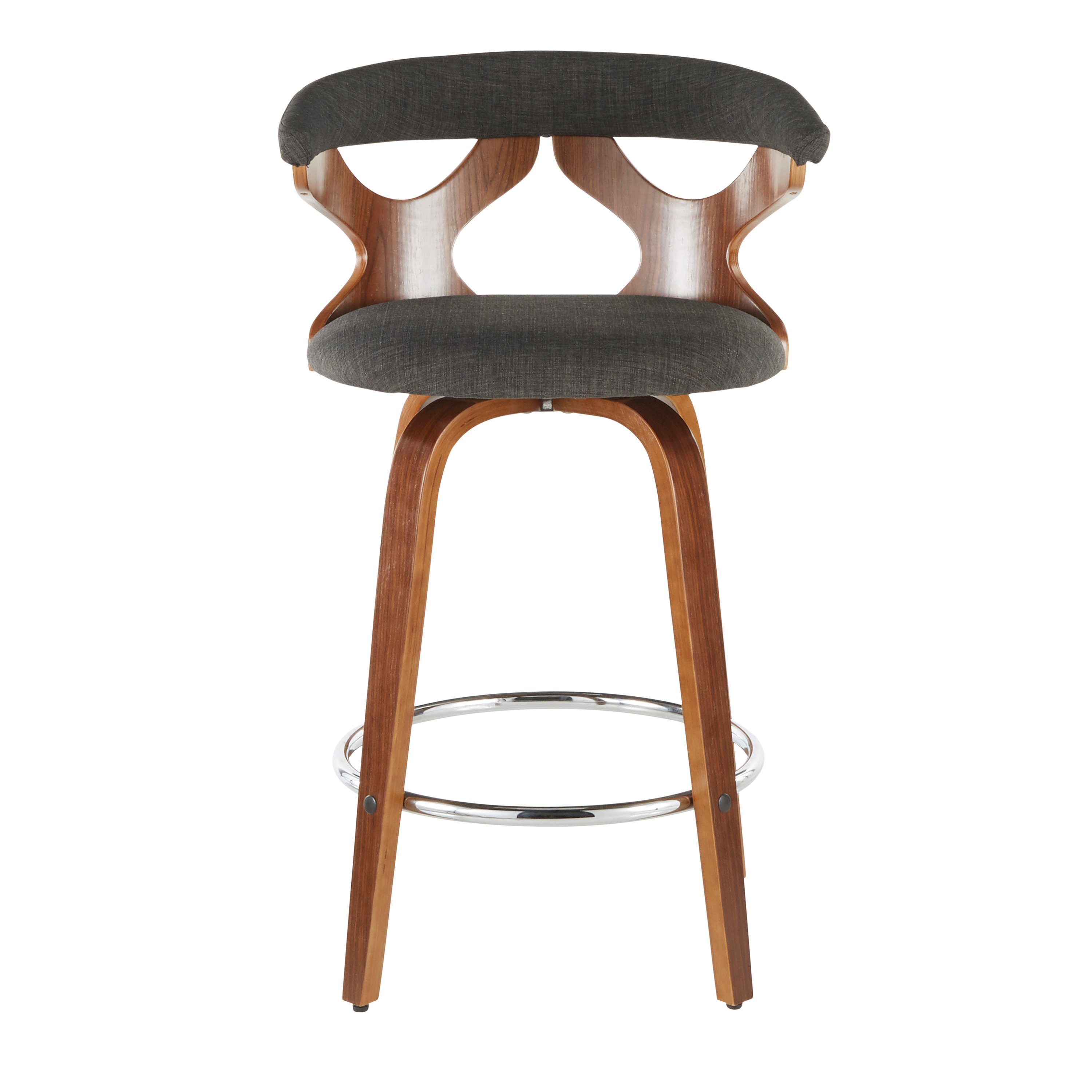 B26-GARDR WLCHAR2 Mid Century Modern Brown and Charcoal Counter Height Stool (Set of 2) - Gardenia-4