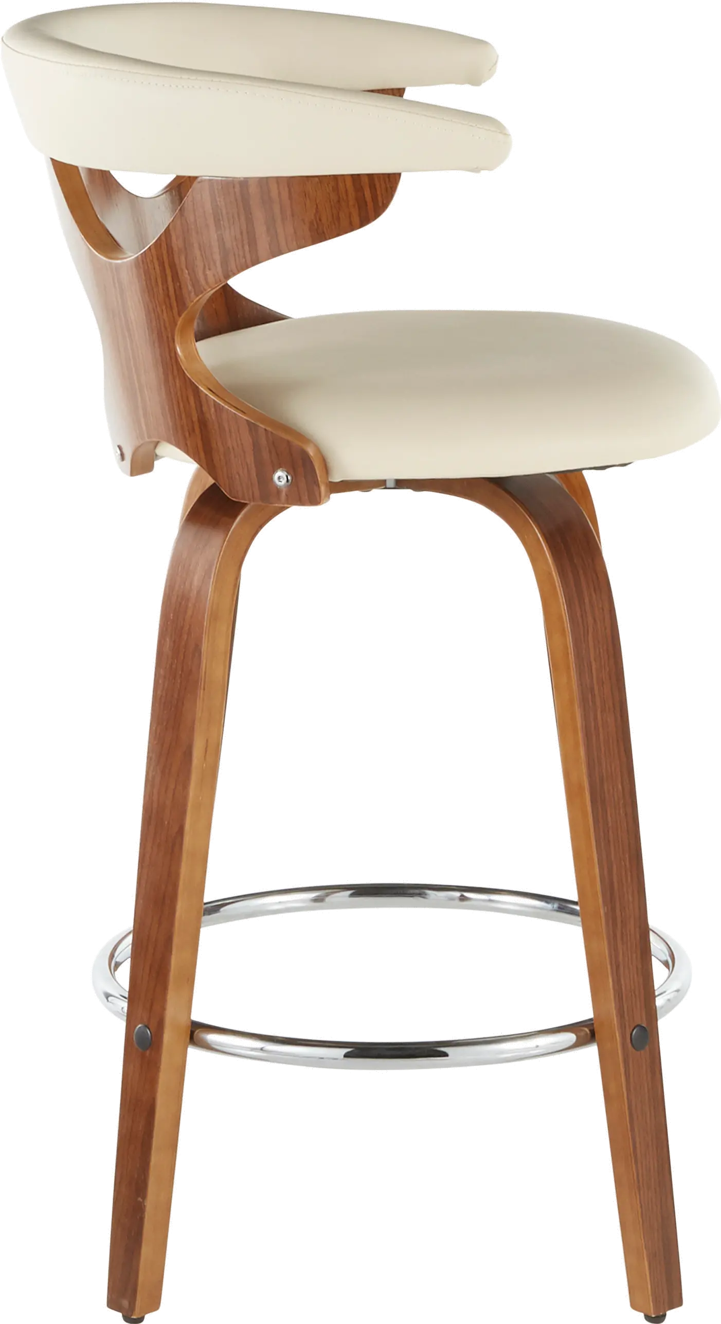 B26-GARDR WLCR2 Mid Century Modern Brown and Cream Counter Height Stool (Set of 2) - Gardenia-3