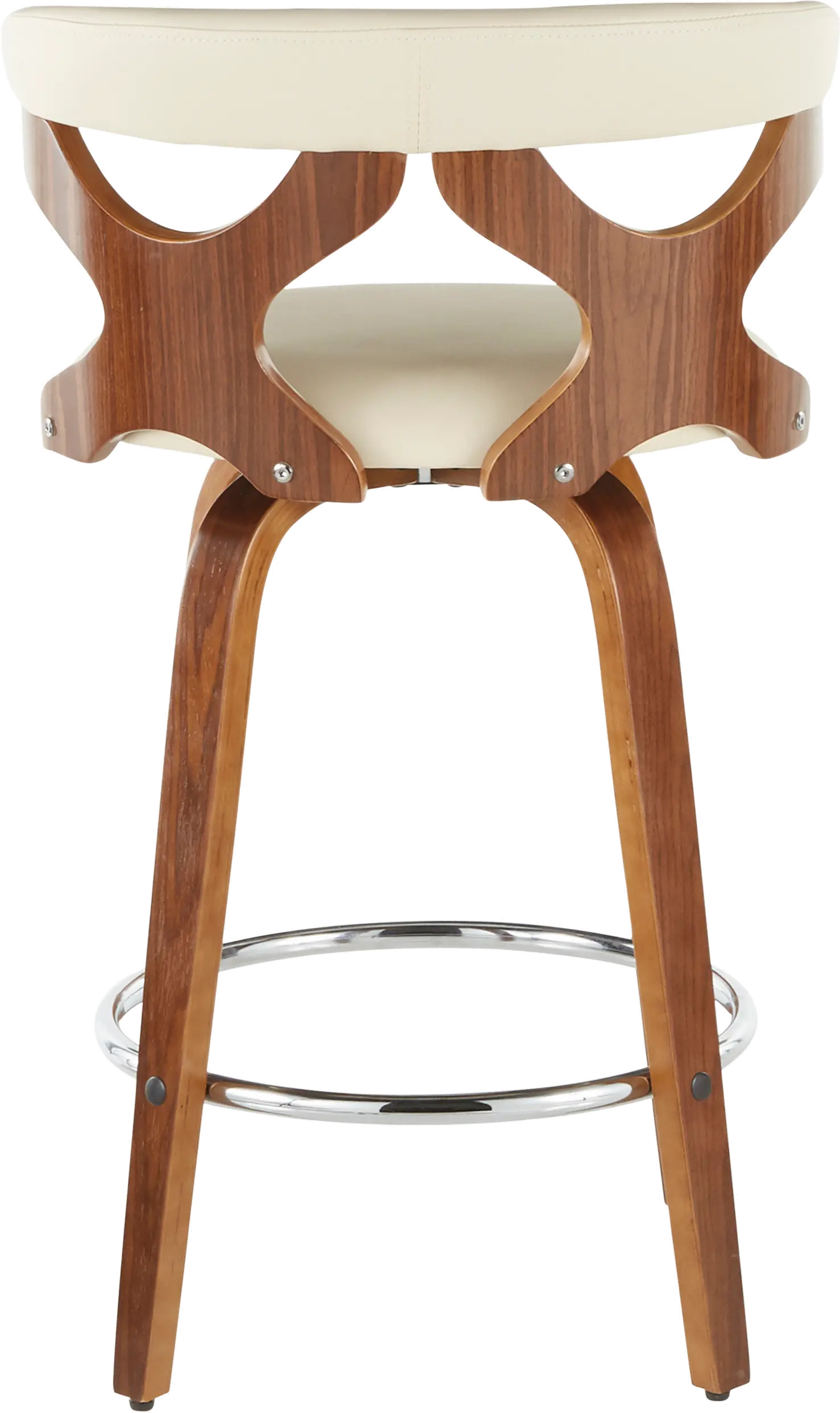 B26-GARDR WLCR2 Mid Century Modern Brown and Cream Counter Height Stool (Set of 2) - Gardenia-4