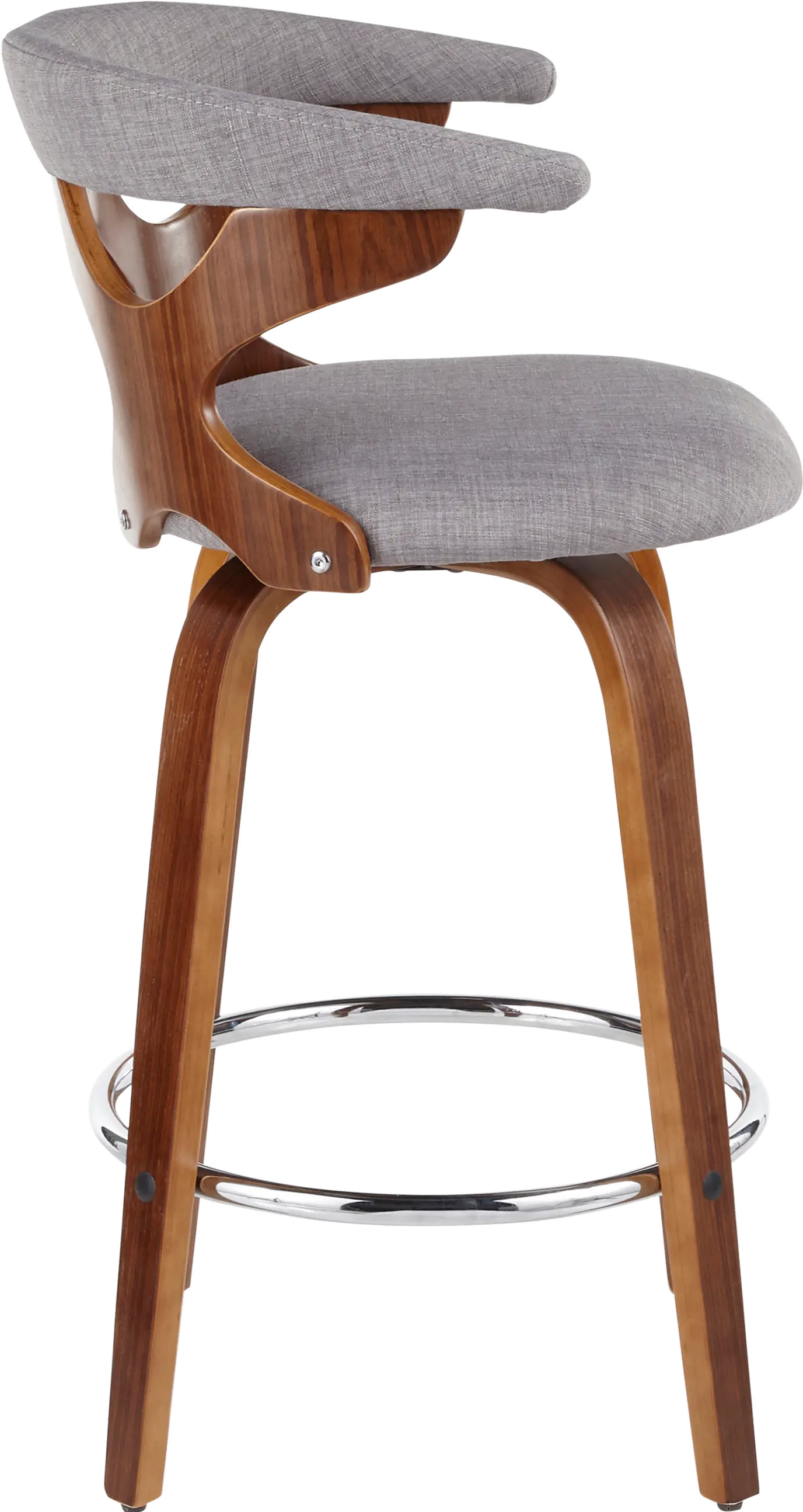 B26-GARDR WLLGY2 Mid Century Modern Brown and Light Gray Counter Height Stool (Set of 2) - Gardenia-2