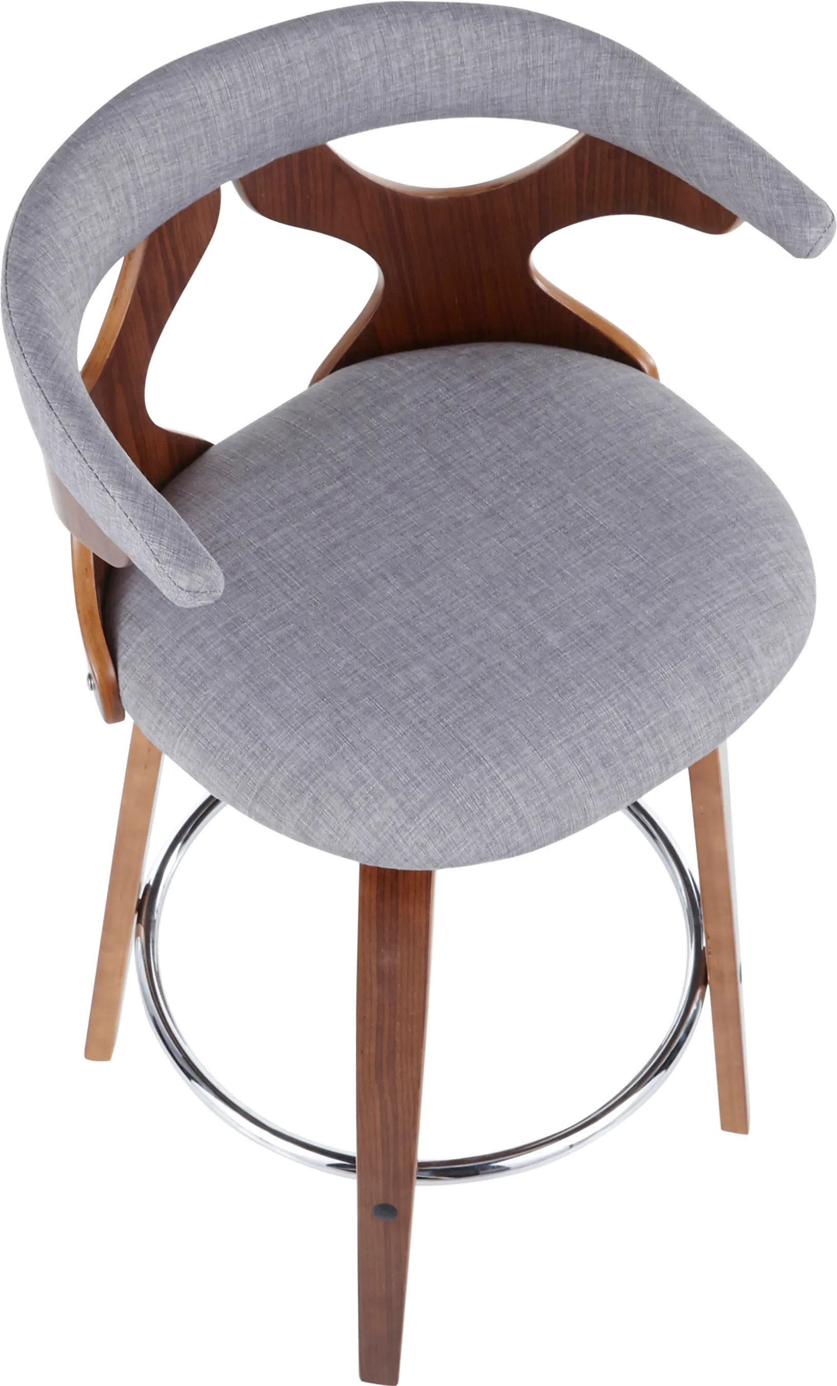 B26-GARDR WLLGY2 Mid Century Modern Brown and Light Gray Counter Height Stool (Set of 2) - Gardenia-5