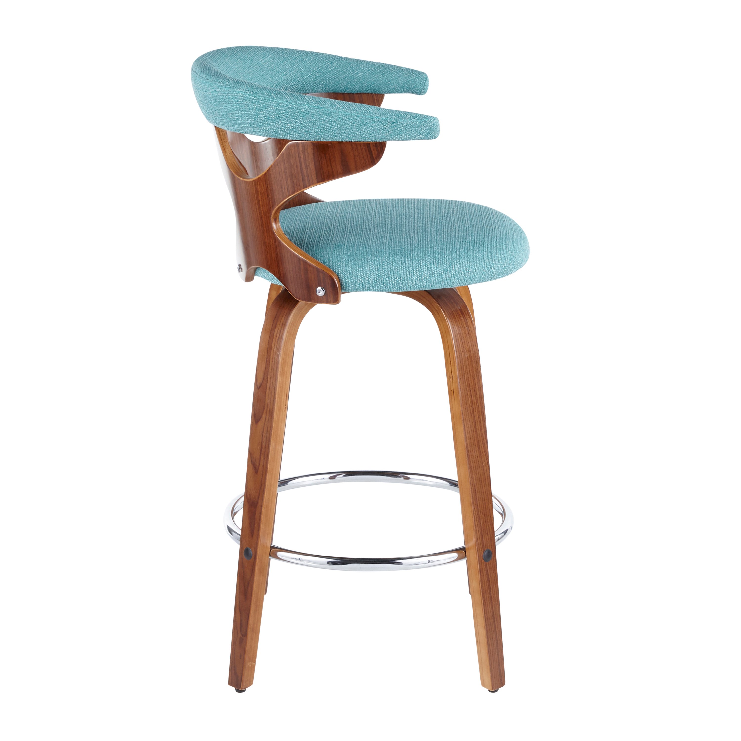 B26-GARDR WLTL2 Mid Century Modern Brown and Teal Counter Height Stool (Set of 2) - Gardenia-2