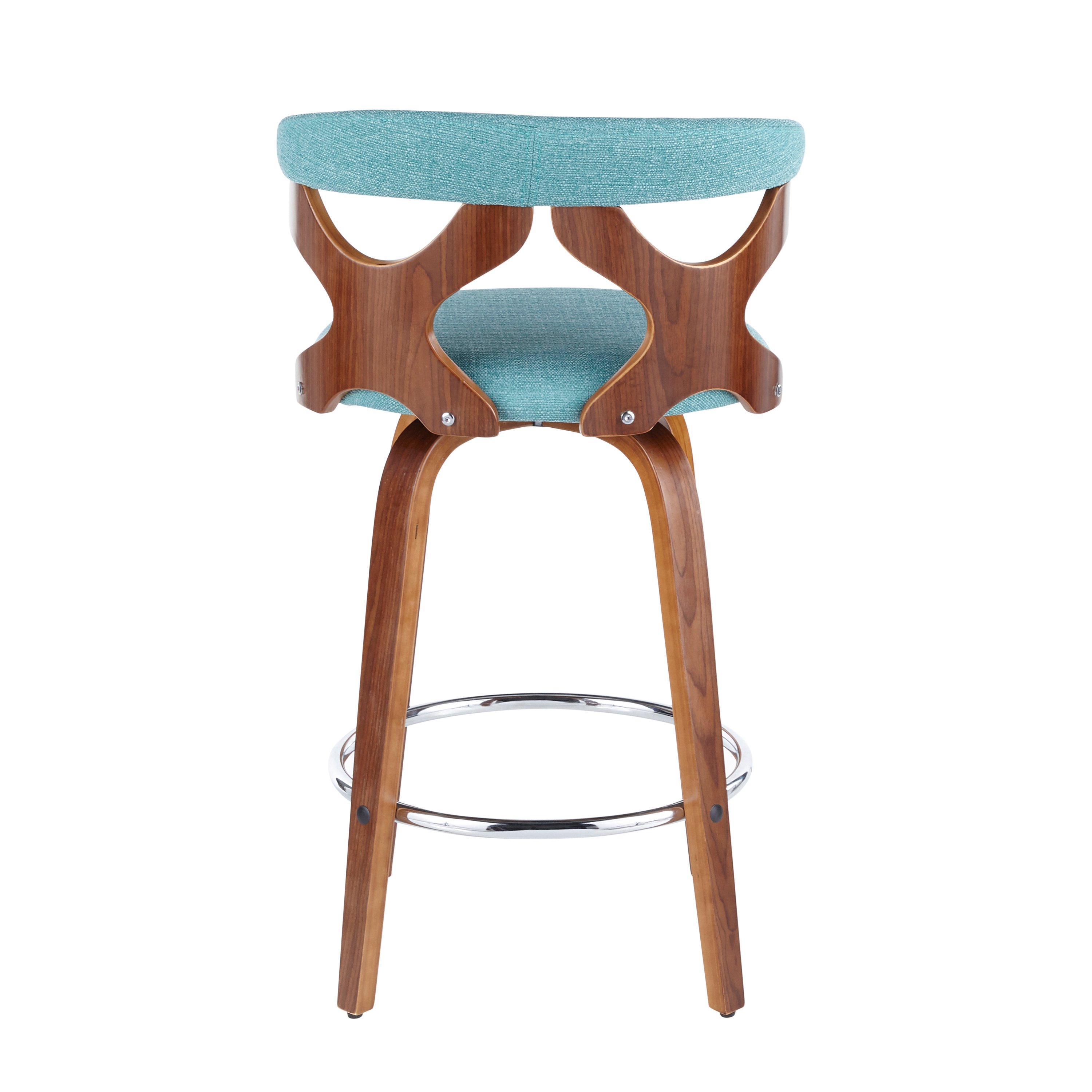B26-GARDR WLTL2 Mid Century Modern Brown and Teal Counter Height Stool (Set of 2) - Gardenia-3