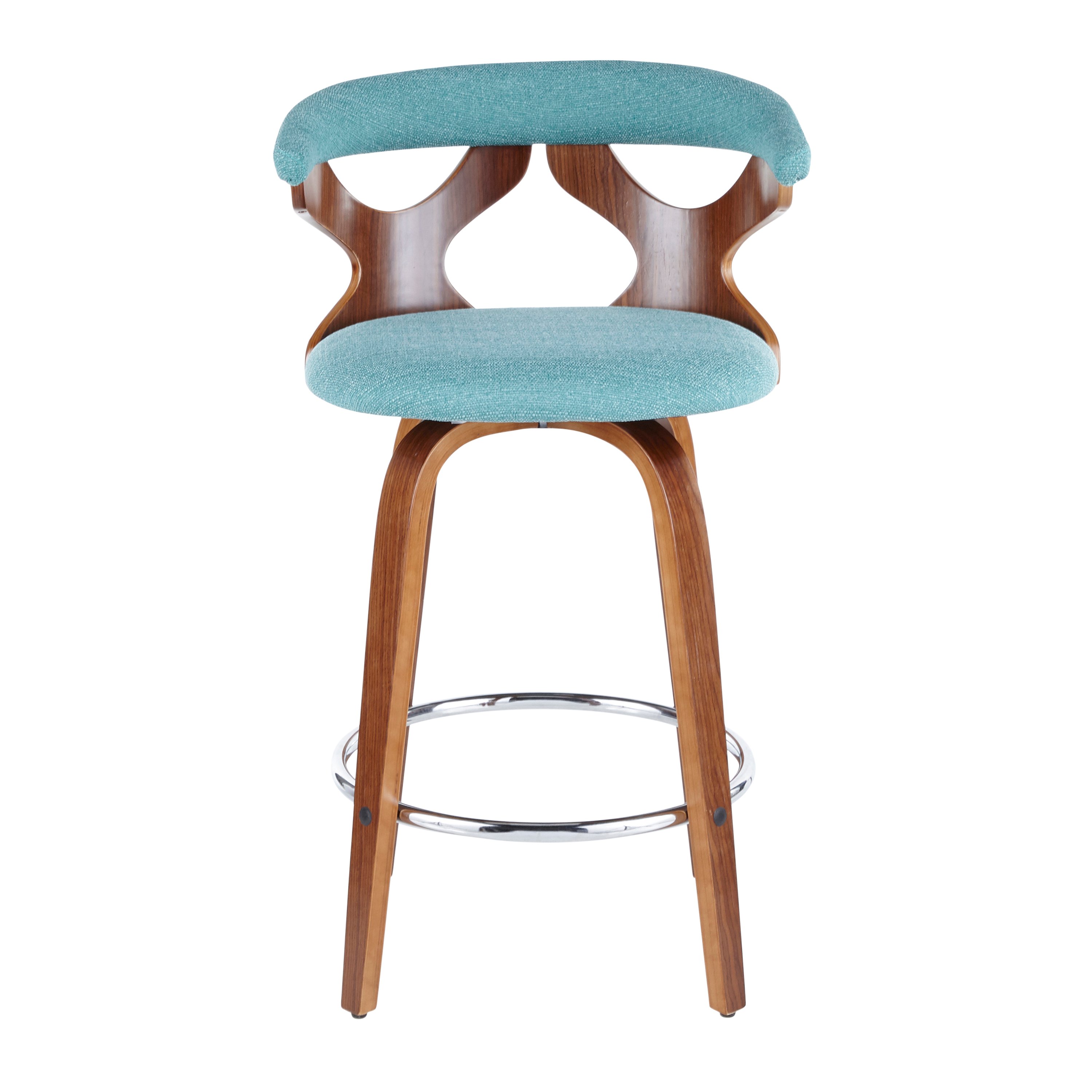 B26-GARDR WLTL2 Mid Century Modern Brown and Teal Counter Height Stool (Set of 2) - Gardenia-4