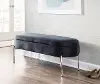 BC-CHLOE STOR VBK Glam Black Velvet Storage Bench with Chrome Base - Chloe