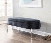 BC-CHLOE STOR VBK Glam Black Velvet Storage Bench with Chrome Base - Chloe