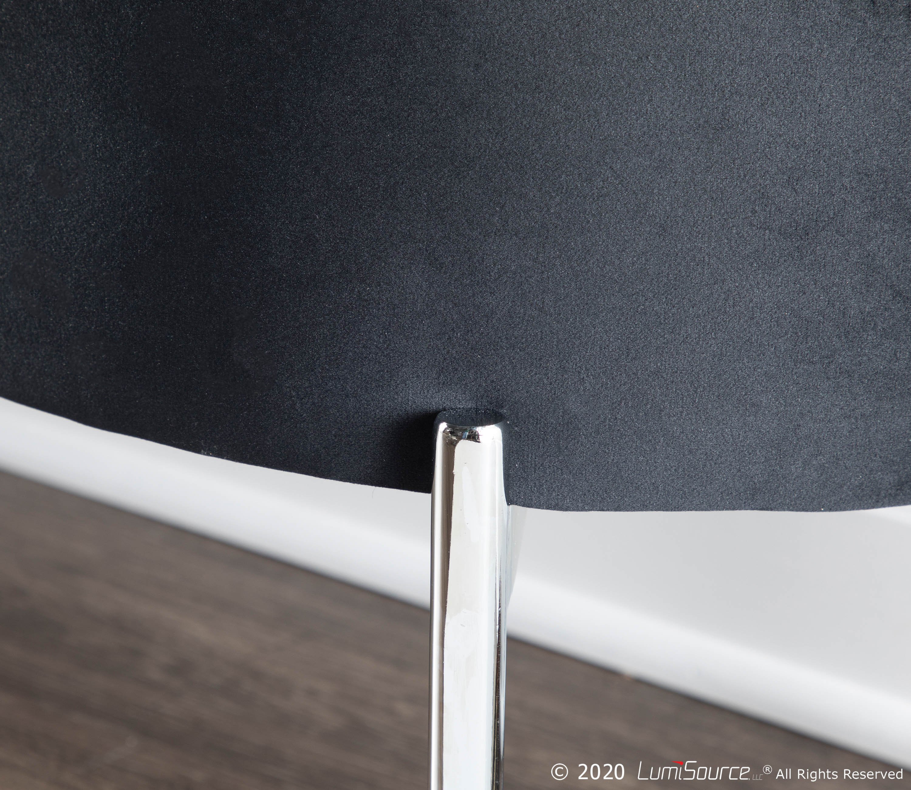 BC-CHLOE STOR VBK Glam Black Velvet Storage Bench with Chrome Base - Chloe-4