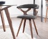 CH-GARD WLCHAR Mid Century Modern Brown and Charcoal Swivel Dining Room Chair - Gardenia