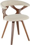 CH-GARD WLCR Mid Century Modern Brown and Cream Swivel Dining Room Chair - Gardenia