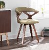 CH-GARD WL+GN Mid Century Modern Brown and Green Swivel Dining Room Chair - Gardenia