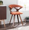 CH-GARD WL+O Mid Century Modern Brown and Orange Swivel Dining Room Chair - Gardenia