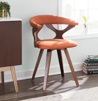 CH-GARD WL+O Mid Century Modern Brown and Orange Swivel Dining Room Chair - Gardenia
