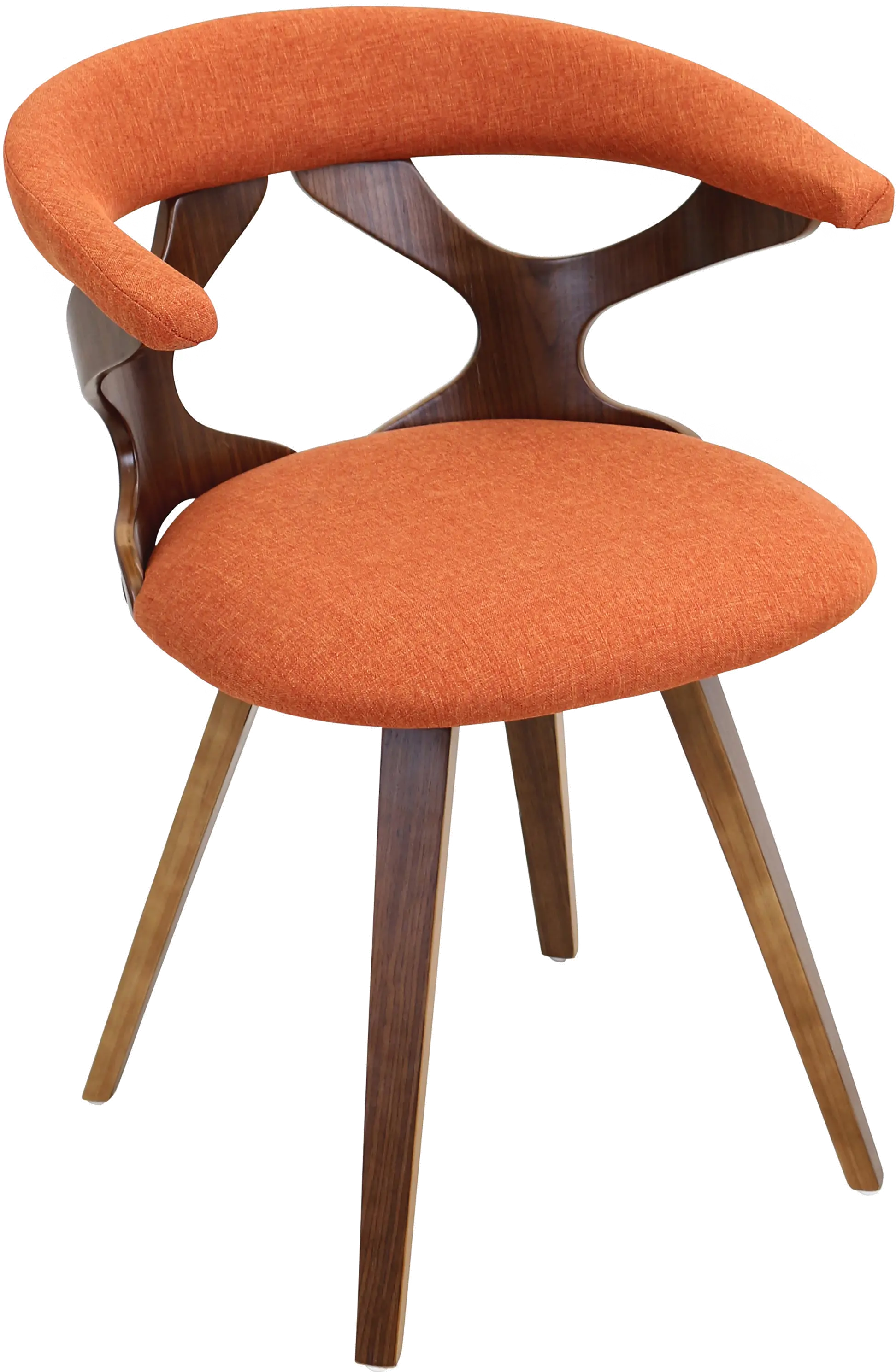 CH-GARD WL+O Mid Century Modern Brown and Orange Swivel Dining Room Chair - Gardenia-2