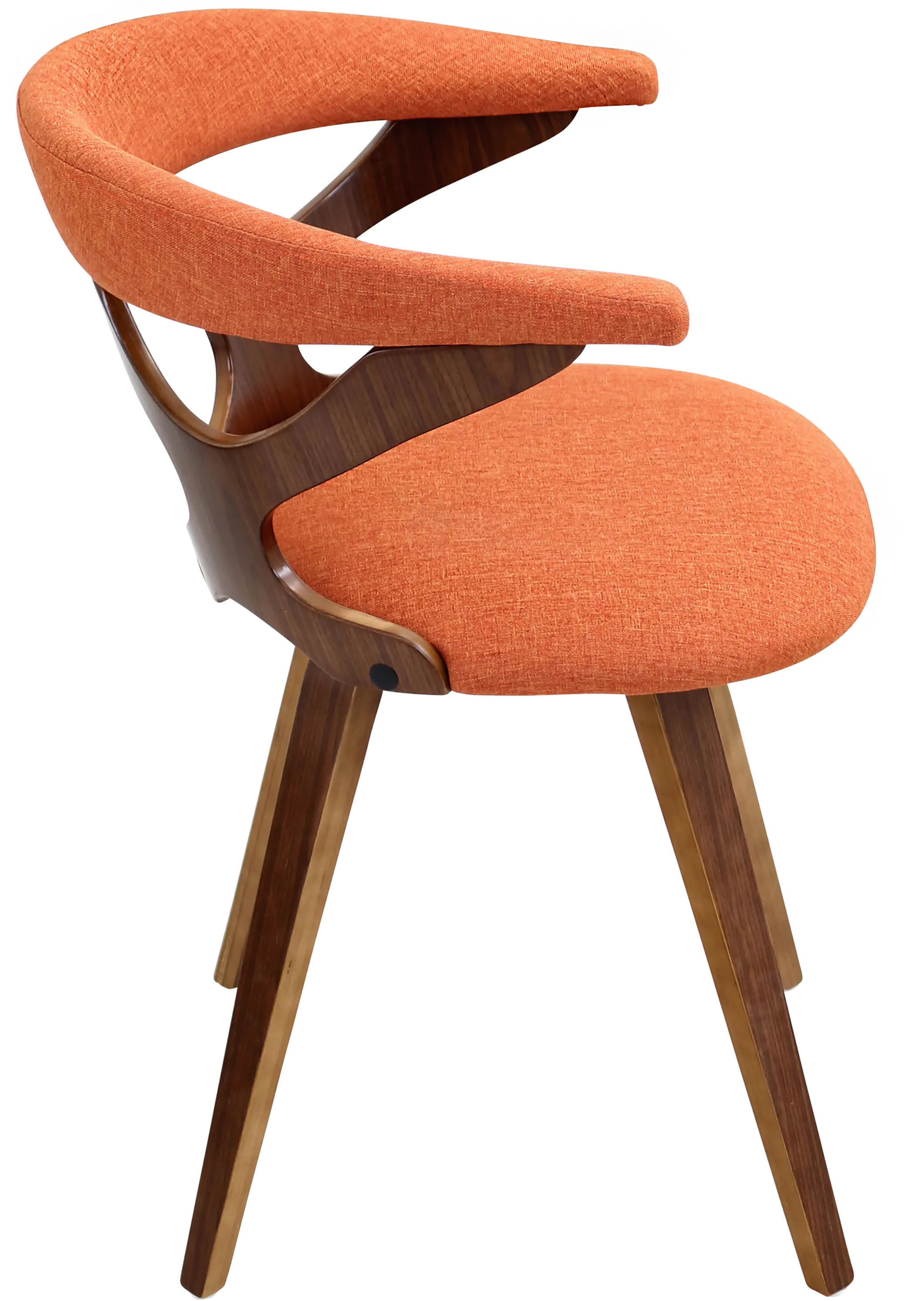 CH-GARD WL+O Mid Century Modern Brown and Orange Swivel Dining Room Chair - Gardenia-3