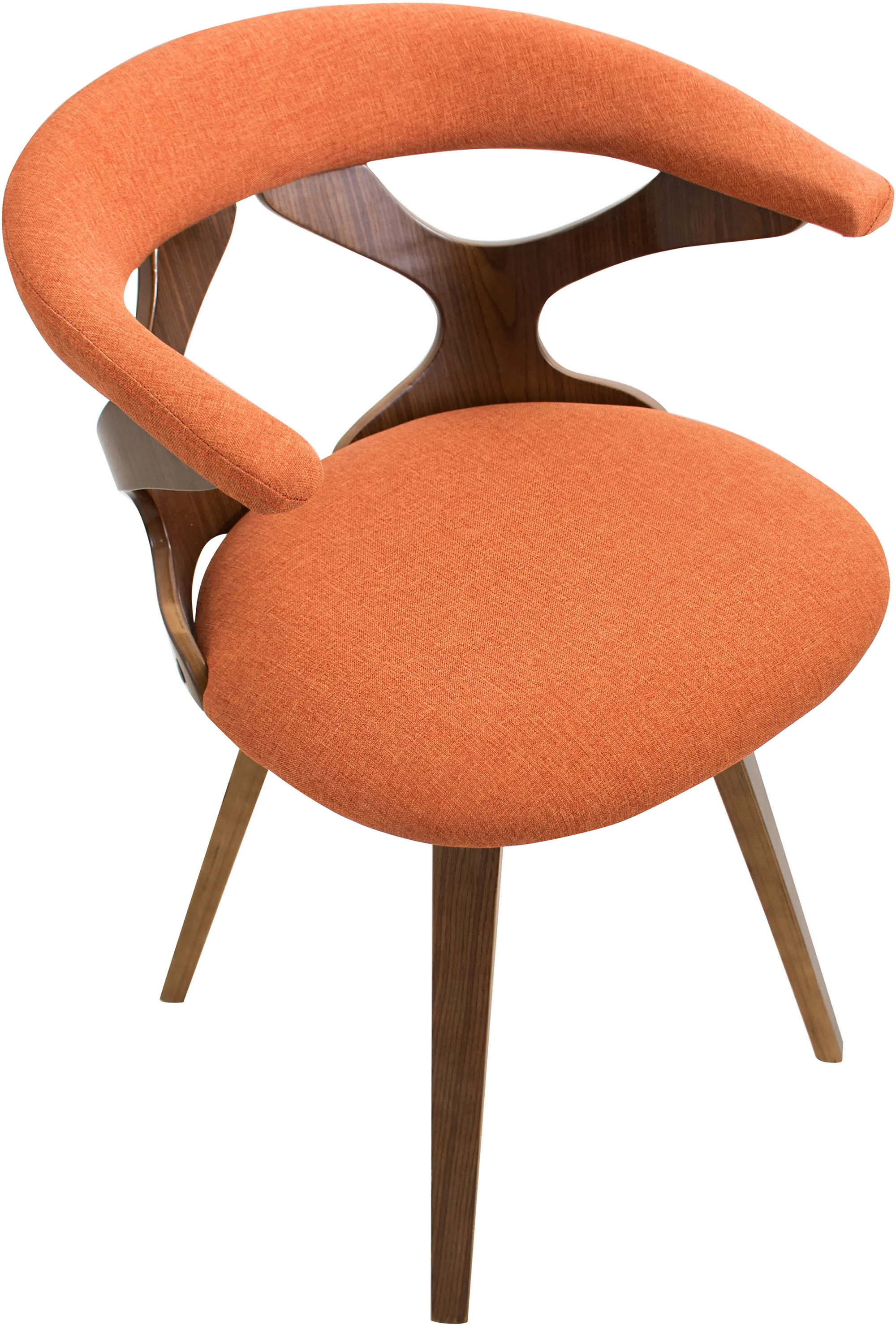 CH-GARD WL+O Mid Century Modern Brown and Orange Swivel Dining Room Chair - Gardenia-6