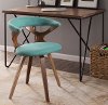 CH-GARD WL+TL Mid Century Modern Brown and Teal Swivel Dining Room Chair - Gardenia