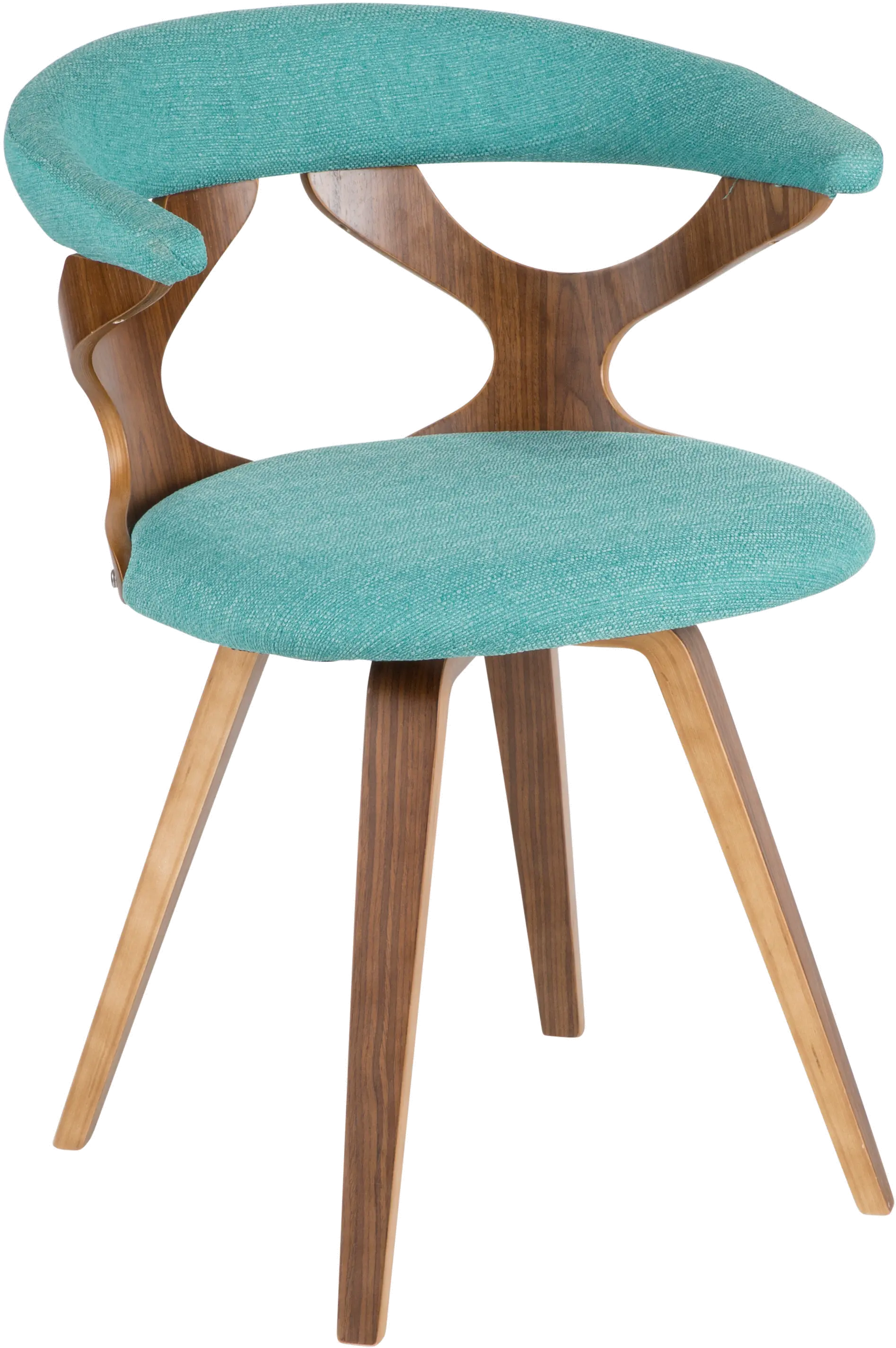 CH-GARD WL+TL Mid Century Modern Brown and Teal Swivel Dining Room Chair - Gardenia-3