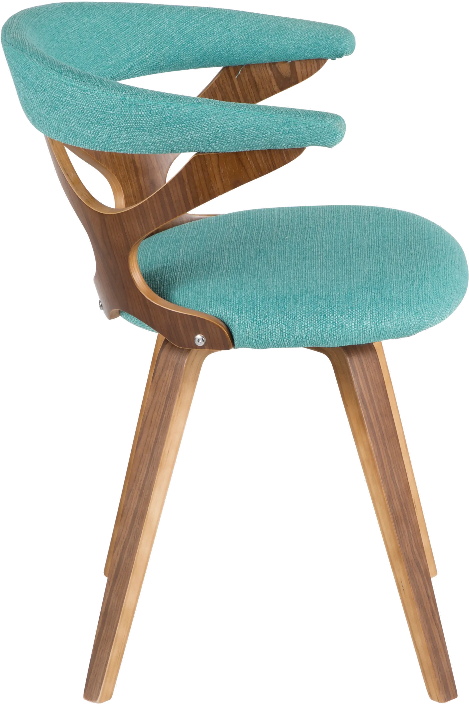 CH-GARD WL+TL Mid Century Modern Brown and Teal Swivel Dining Room Chair - Gardenia-4