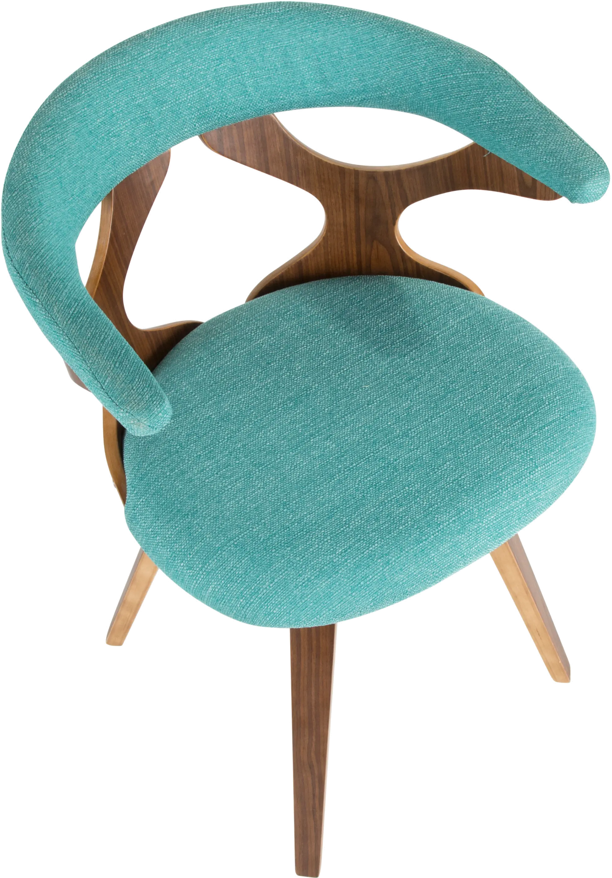 CH-GARD WL+TL Mid Century Modern Brown and Teal Swivel Dining Room Chair - Gardenia-6