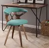 CH-GARD WL+TL Mid Century Modern Teal Swivel Dining Chair - Gardenia