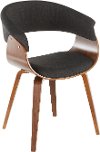 CH-VMONL WLCHAR Mid Century Brown and Charcoal Dining Room Chair - Vintage Mod