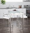 CT-FUJI SS+GLS Contemporary Glass and Stainless Steel Counter Height Dining Table - Fuji