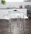 CT-FUJI SS+GLS Contemporary Glass and Stainless Steel Counter Height Dining Table - Fuji