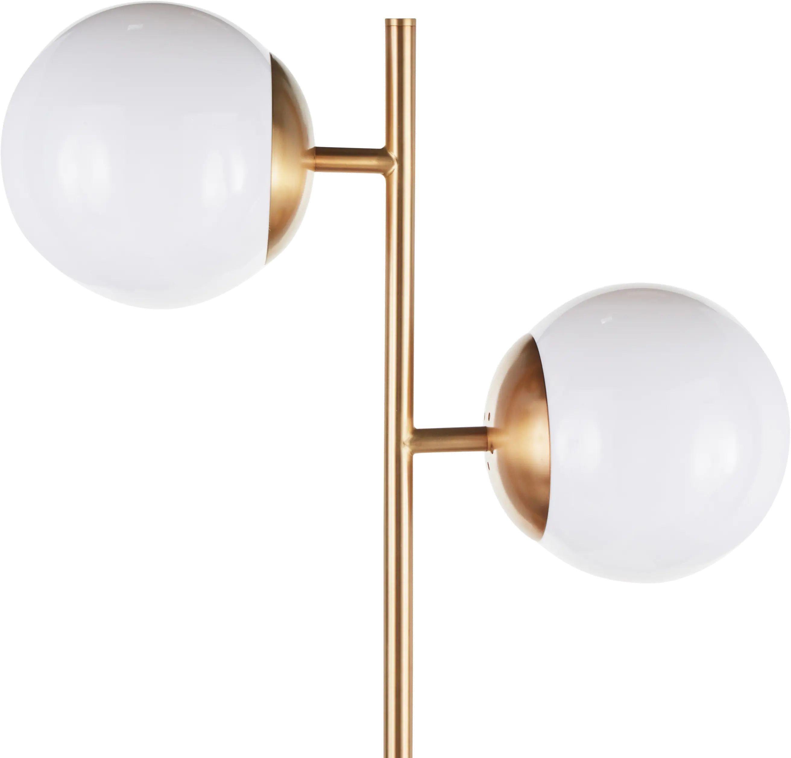 L-BUTLERFL AUWM Contemporary Gold Metal Two Sconce Floor Lamp with White Marble Base-4