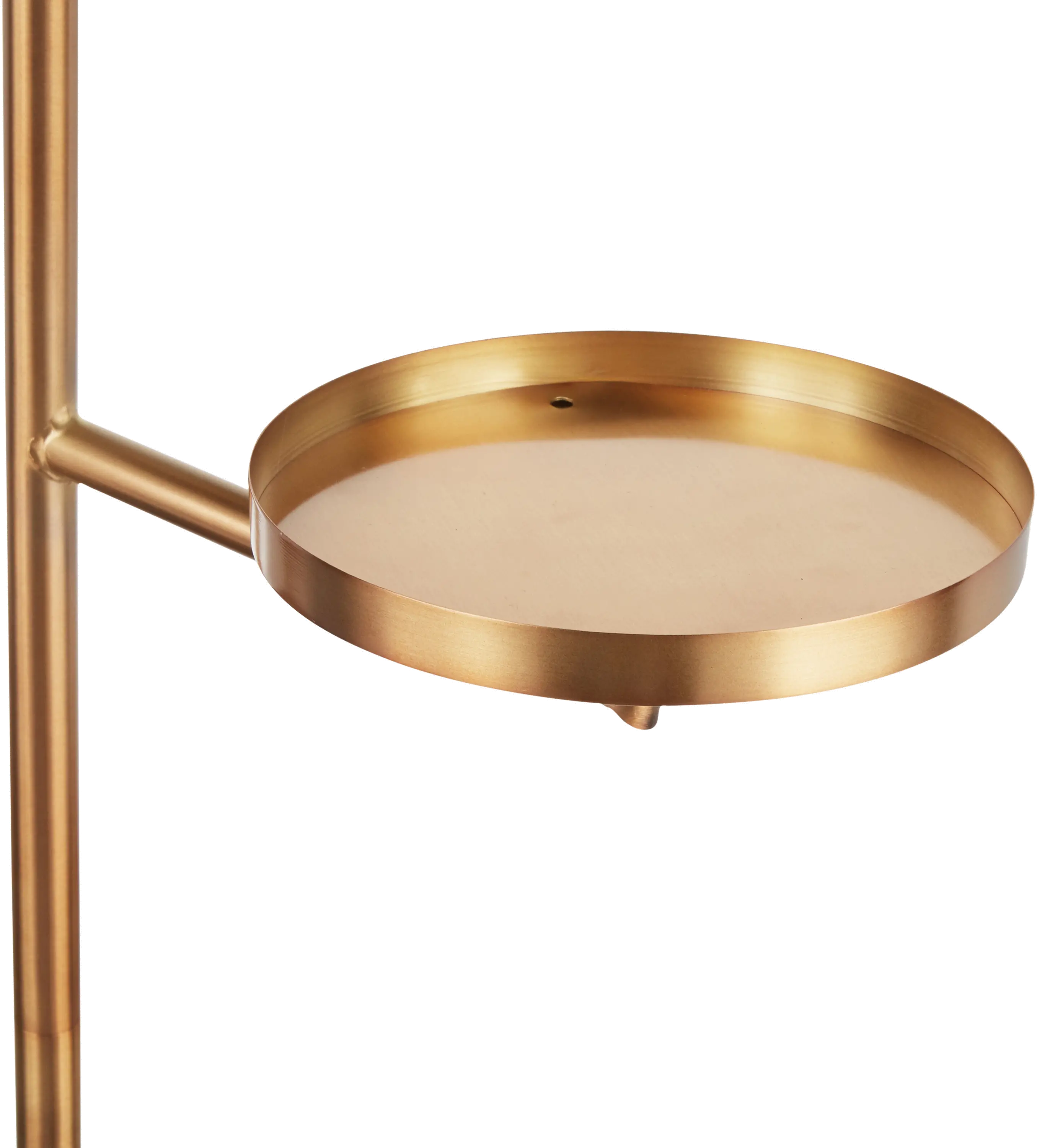 L-BUTLERFL AUWM Contemporary Gold Metal Two Sconce Floor Lamp with White Marble Base-5
