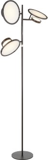 L-ECLUPSEFL BK Contemporary Black Metal 3 Light Floor Lamp