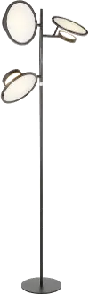 L-ECLIPSEFL BK Contemporary Black Metal 3 Light Floor Lamp