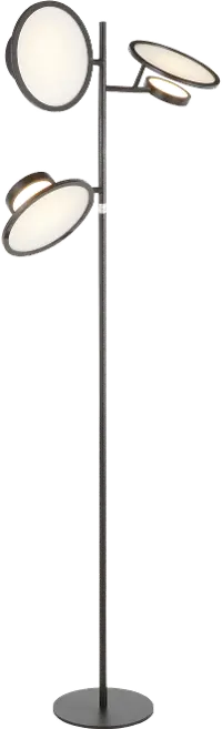 L-ECLUPSEFL BK Contemporary Black Metal 3 Light Floor Lamp